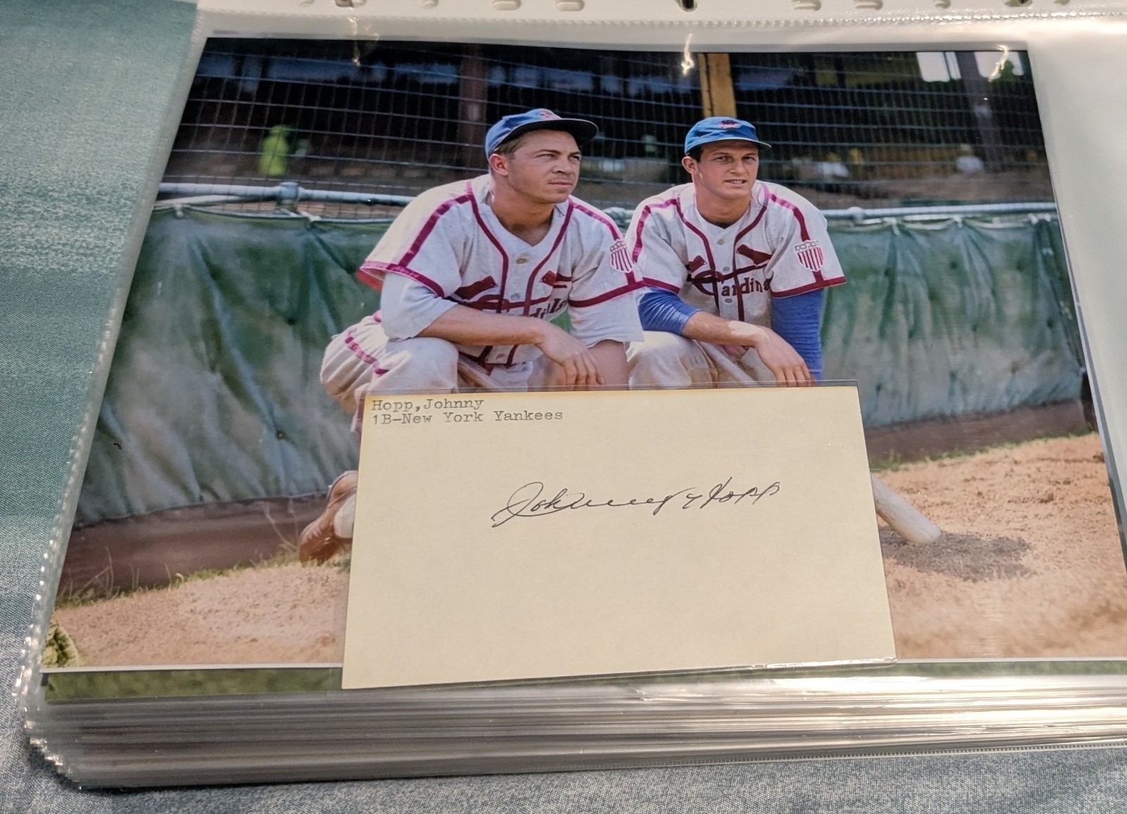 Johnny Hopp St. Louis Cardinals Signed Cut With 8x10 Photo W/Our COA