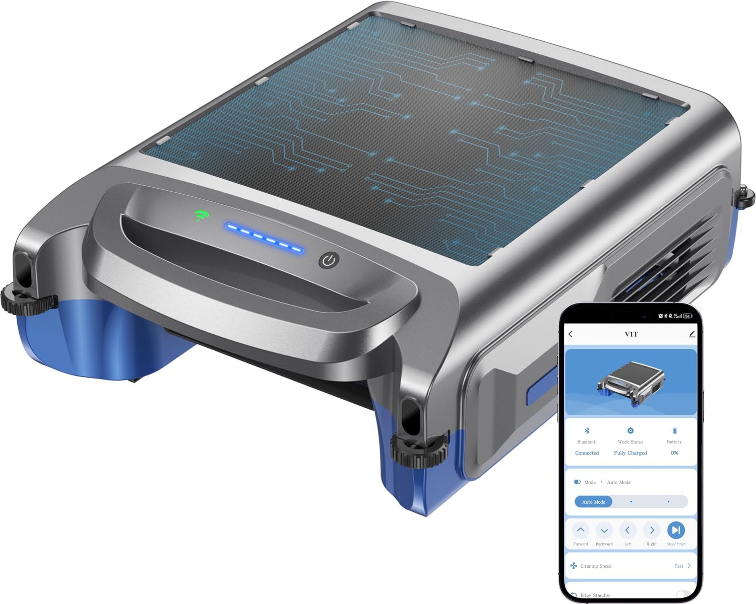 Poofata V1T Solar Pool Skimmer, Robotic - Surface Skimmer Cleaner W/App Control