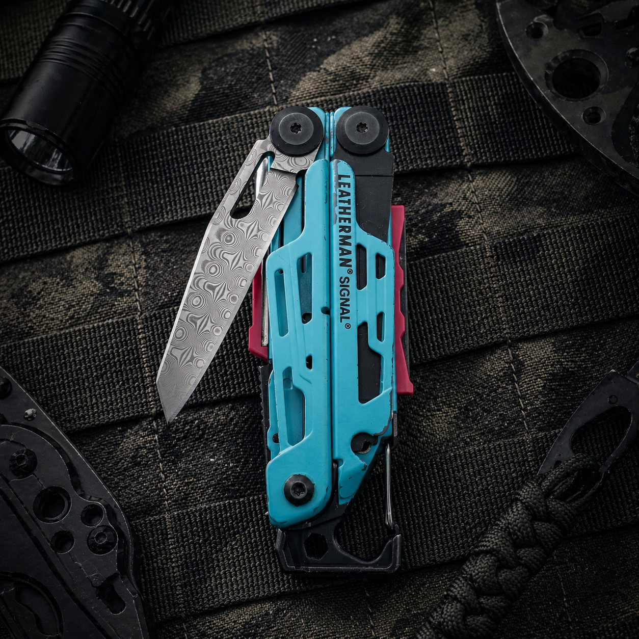 VG10 Damascus Blade 83mm 60HRC for Leatherman Signal CNC