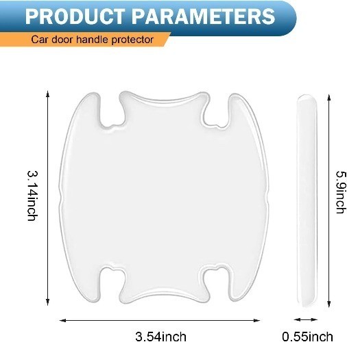 8PCS Car Door Handle Protector, Transparent Handle Bowl Scratch Protector, Car D