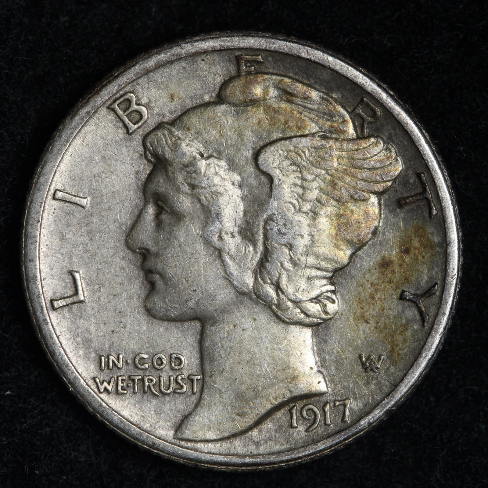 1917-S Mercury Silver Dime CHOICE AU E300 WXN
