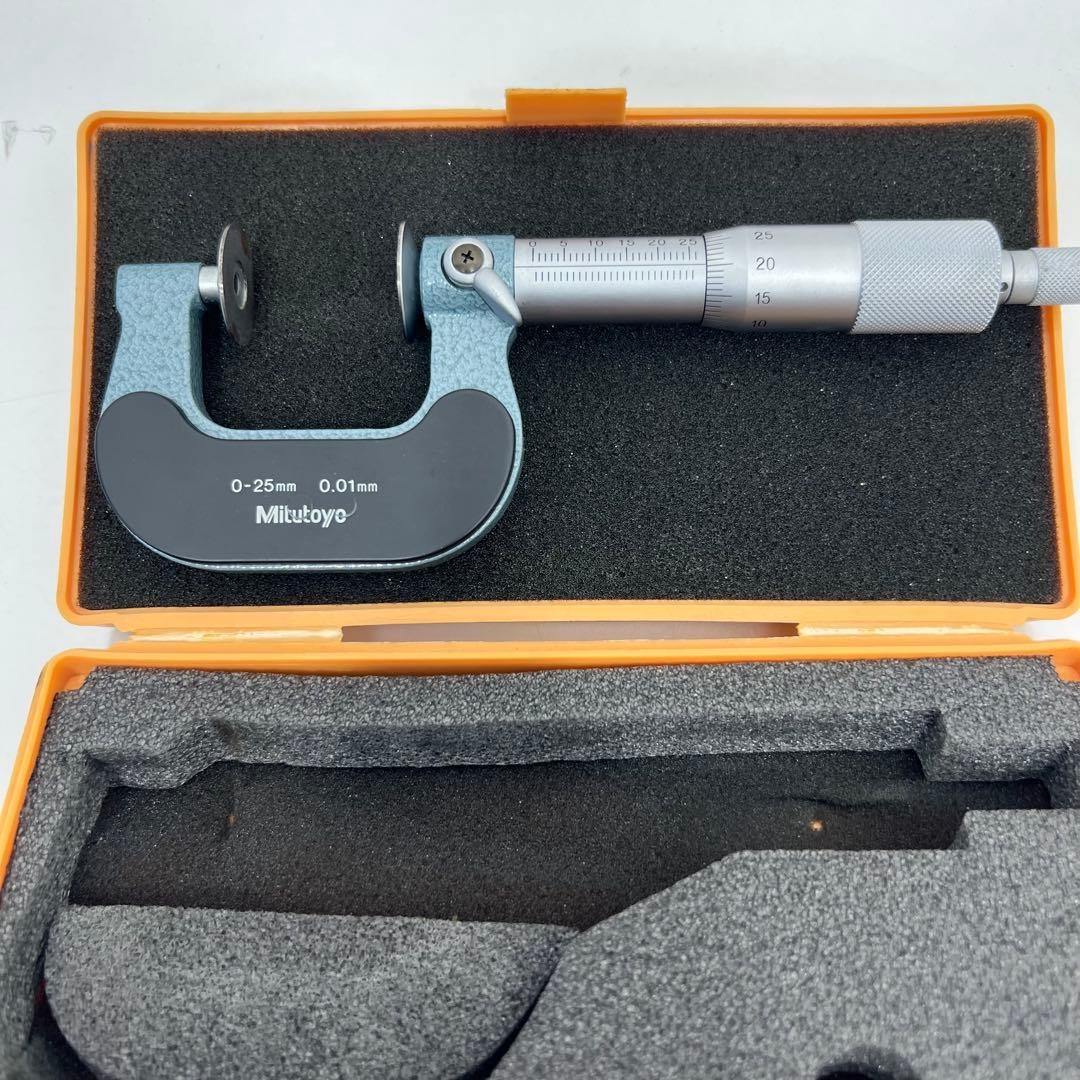 Mitutoyo Disc Micrometer 0-25 mm 0.01 mm with Storage Case Analog Precision Tool