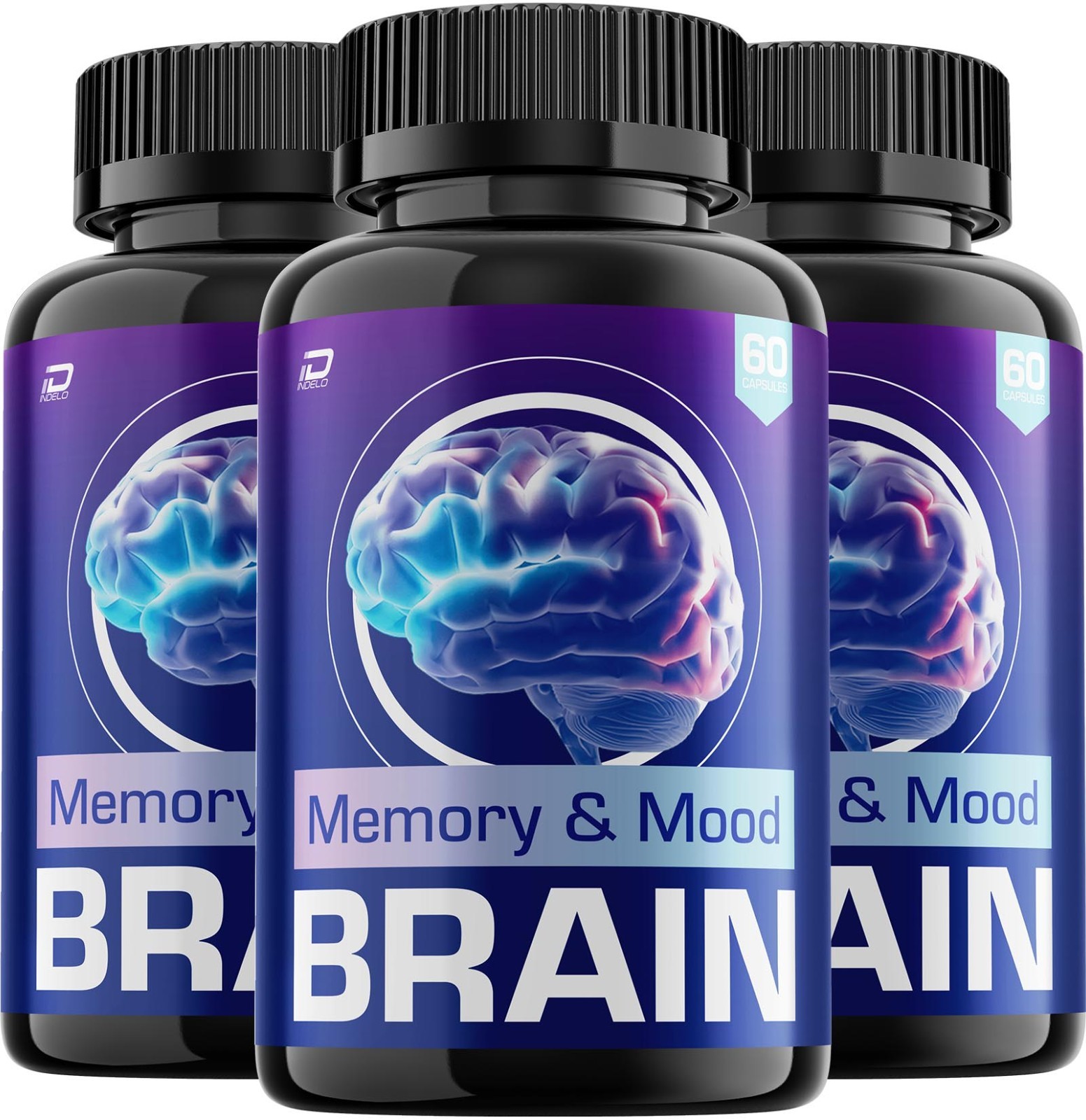 (3 Pack) Memory Mood Supplement Capsules – Memory and Mood Natural Blend Focus