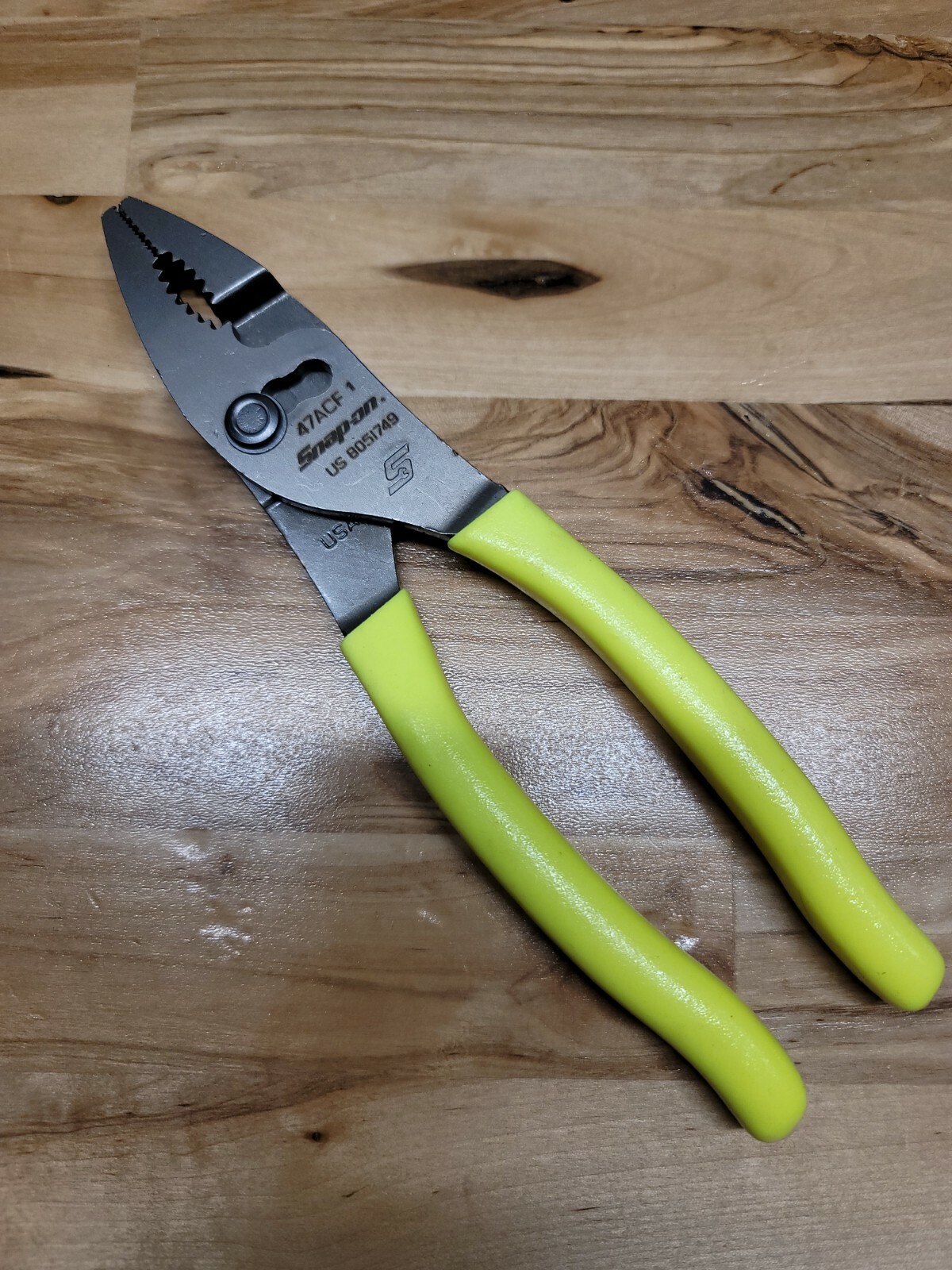 *NEW* Snap On 47ACF Hi-Viz Yellow - Combo Slip Joint Pliers FREE SHIPPING