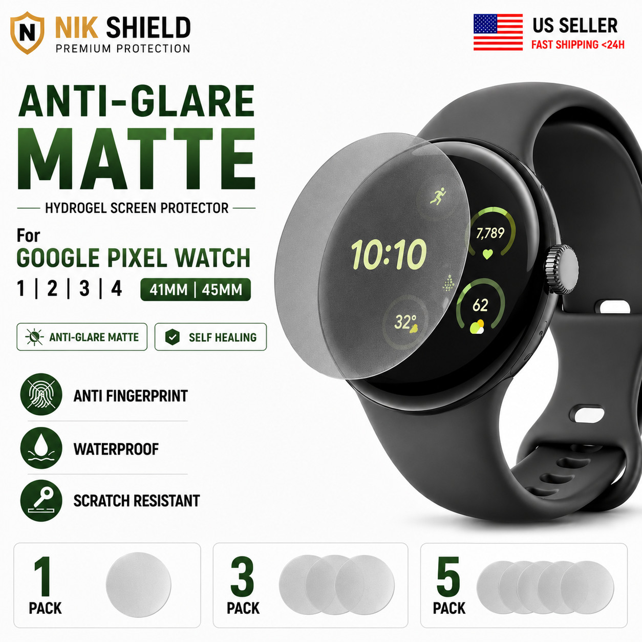 Google Pixel Watch All Models Screen Protector Matte Anti Glare