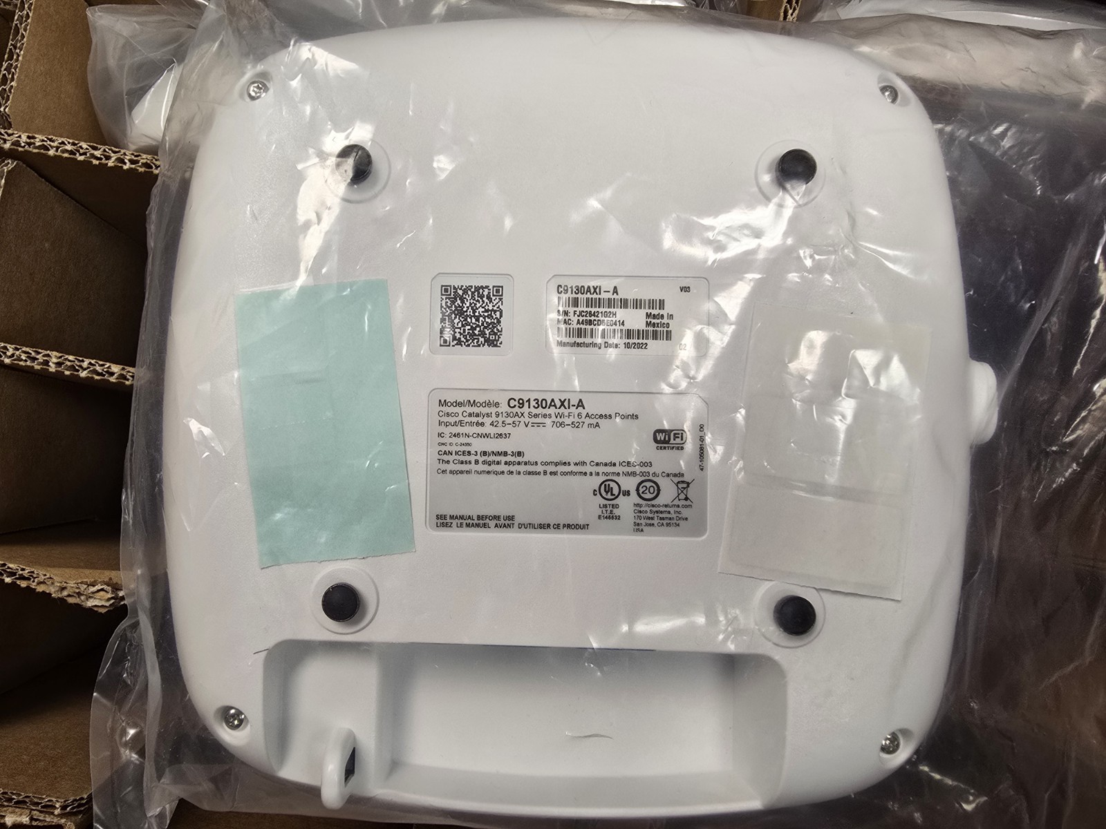 Cisco Catalyst 9130AXI wireless access point Bluetooth, Wi-Fi 6, C9130AXI-A