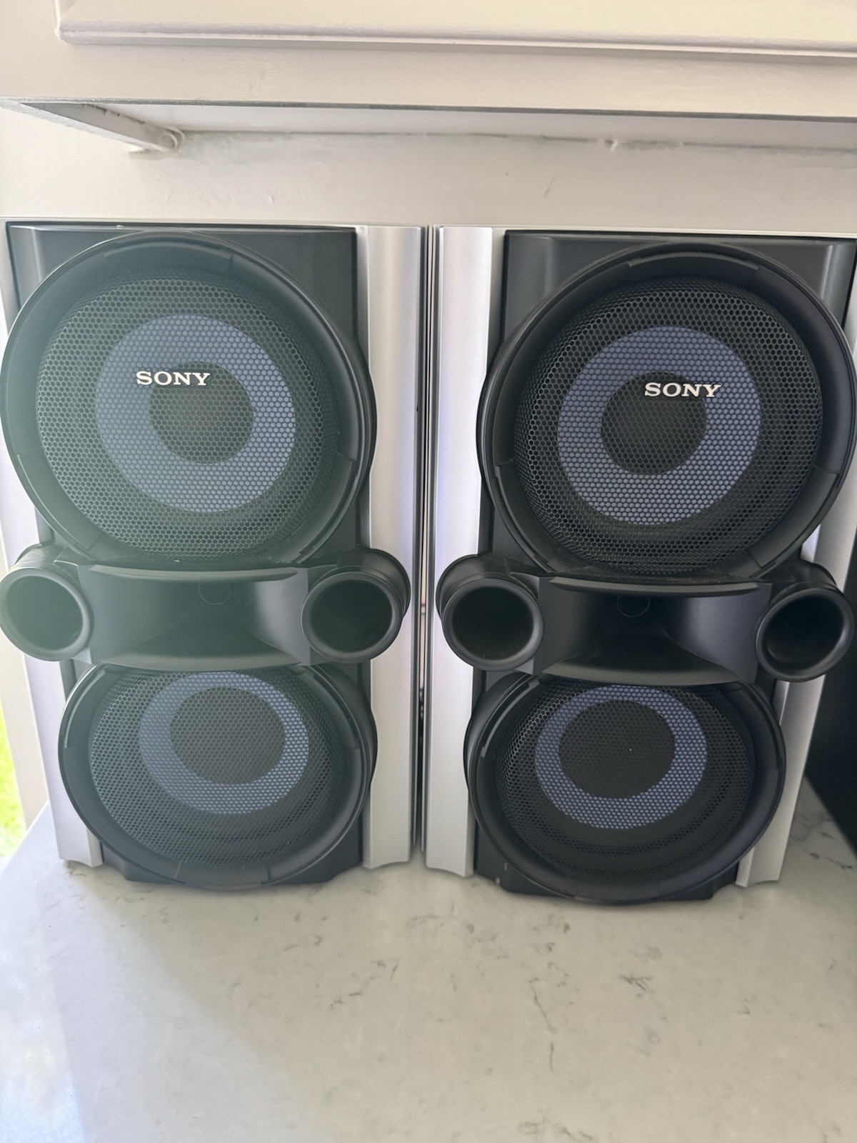 Vintage 2000s Pair Of Sony SS-EC77 Speaker Set Bi Amplified Tested Works