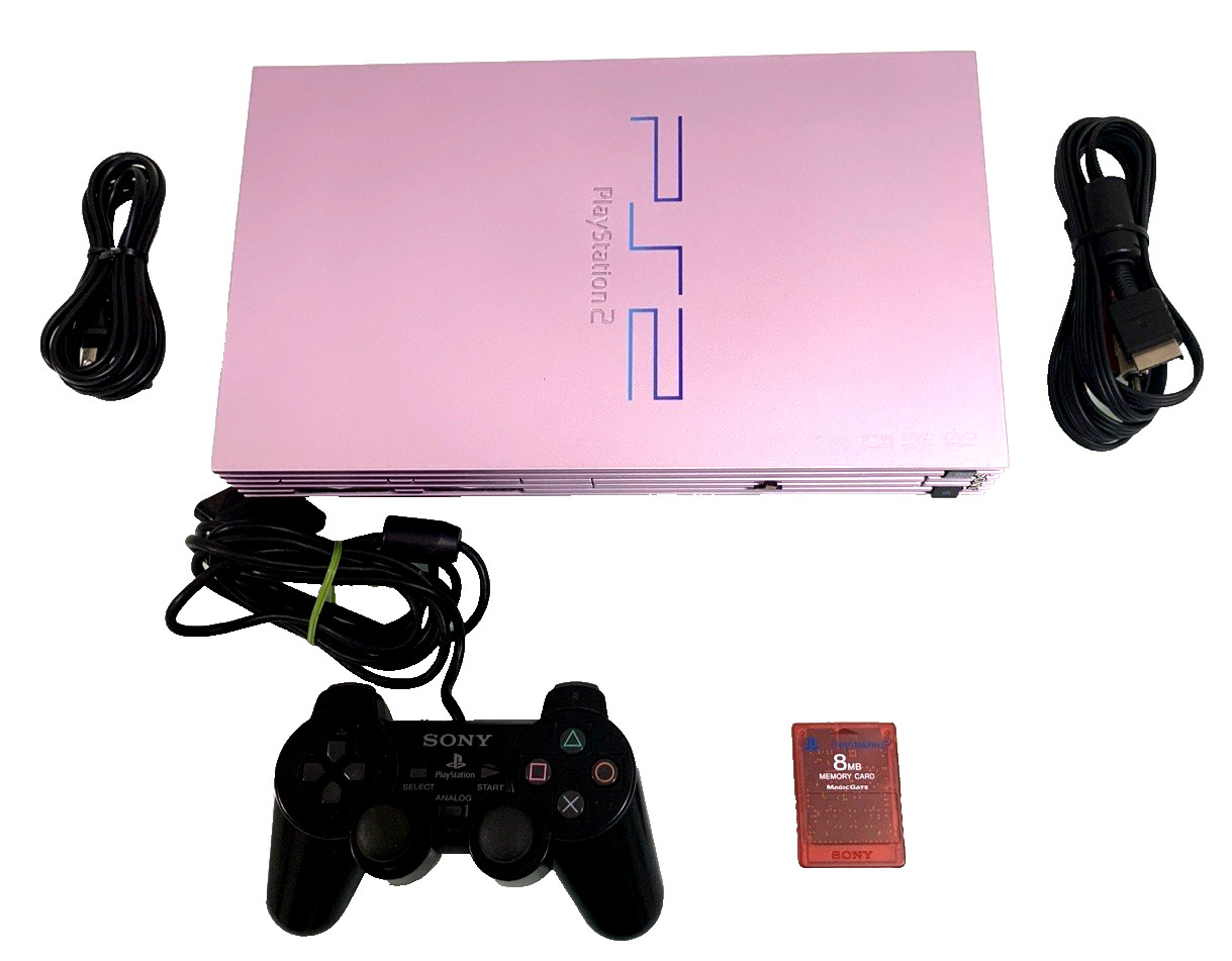 Sony PS2 Sakura Pink SCPH-39000 Console Set New Lens Installed NTSC-J Japan