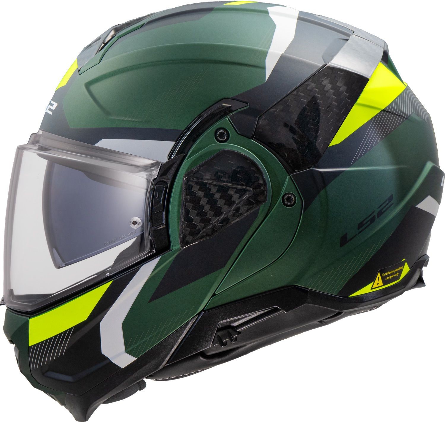 LS2 FF910 Advant II helmet triple olive green white yellow