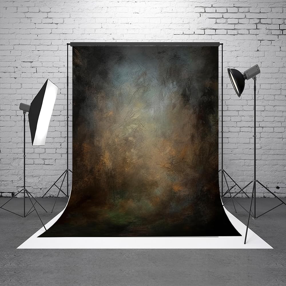 Hmtfoto 5X7Ft Old Master Mottled Portrait Photography Backdrops Abstract Rust