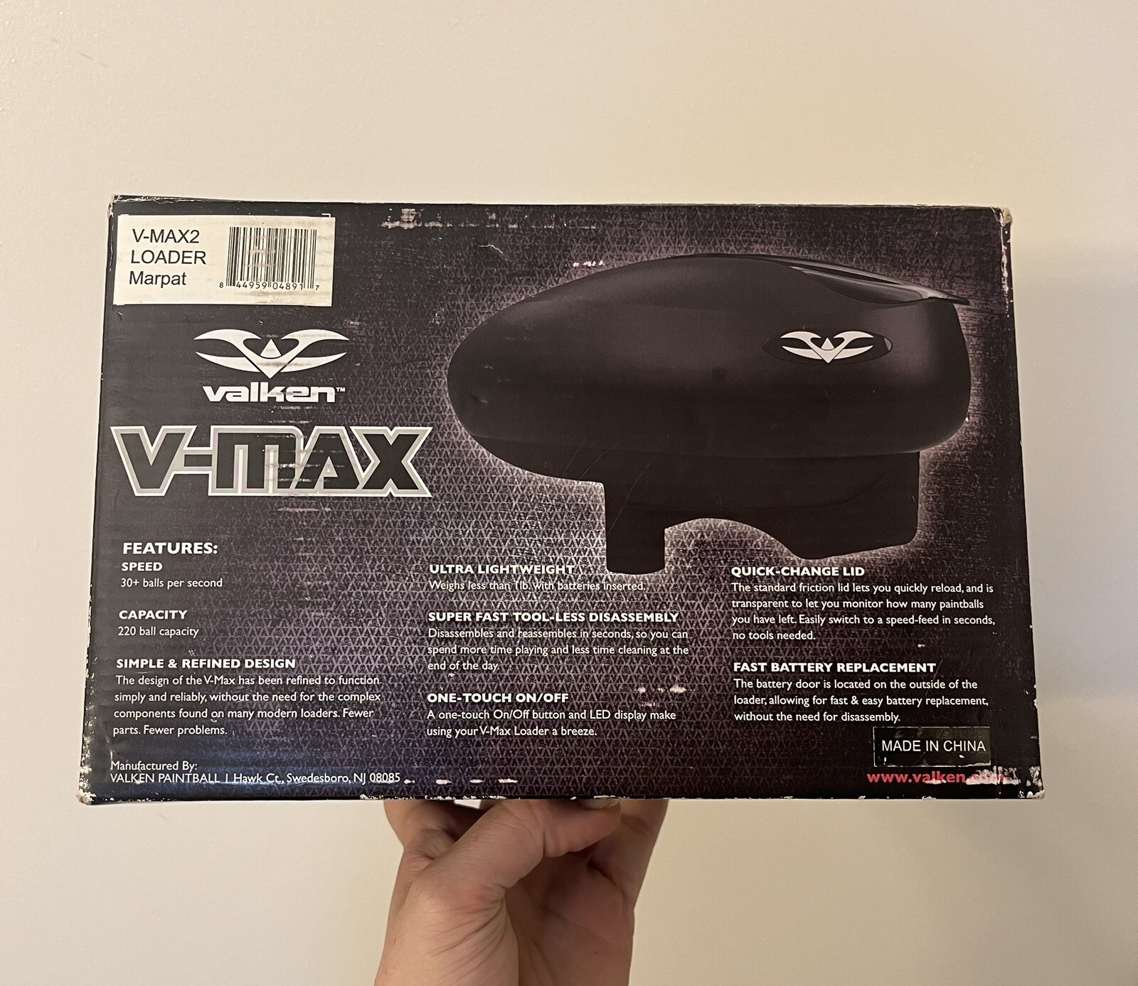 Valken V-Max 2 Paintball Loader Marpat USMC Camo Excellent Condition in Box