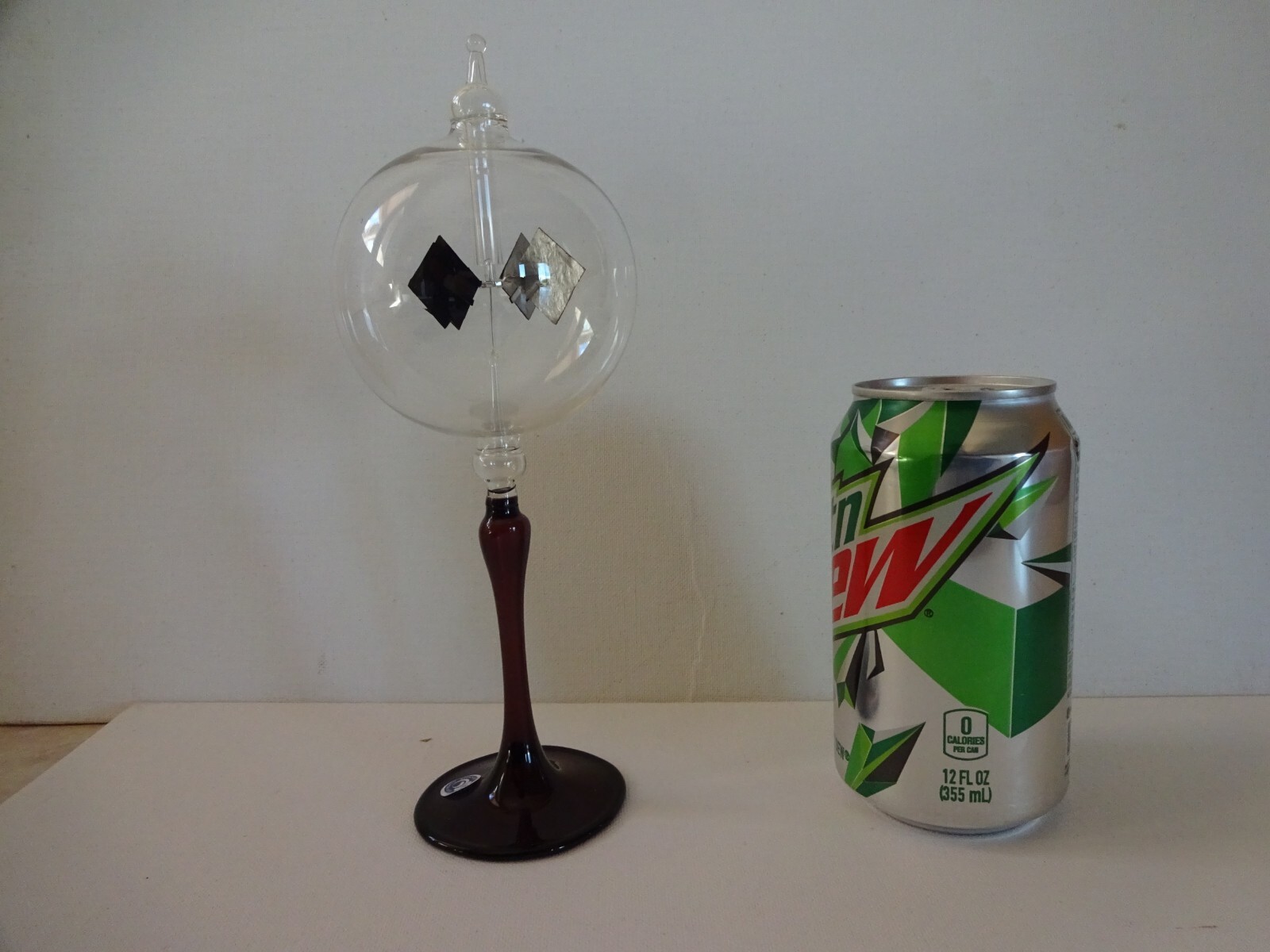SOLAR RADIOMETER, CROOKES, LIGHTMILL - Clear Globe, Purple stem - 8 1/2" Tall