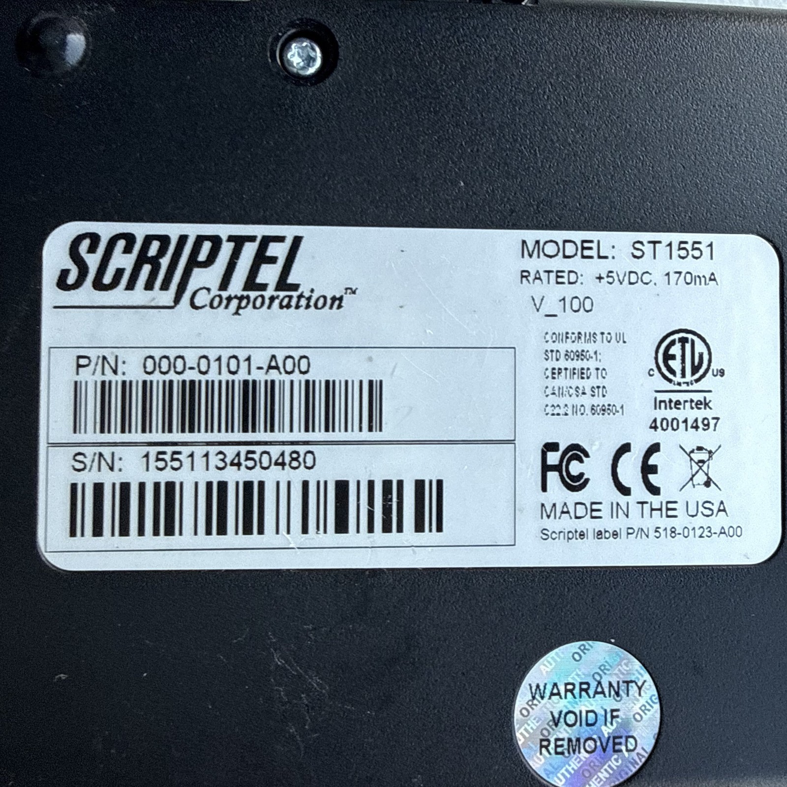 Scriptel ST1551 ST1550 EasyScript Compact 1x5 LCD Signature Capture Pad With Pen
