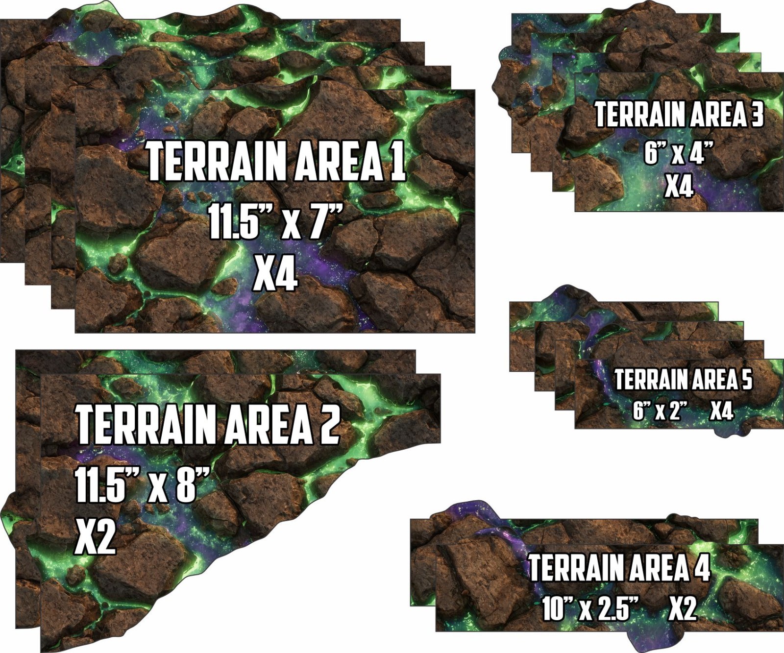 Terrain Area Footprints - Tainted - Compatible w/ Warhammer 40K 11th Ed