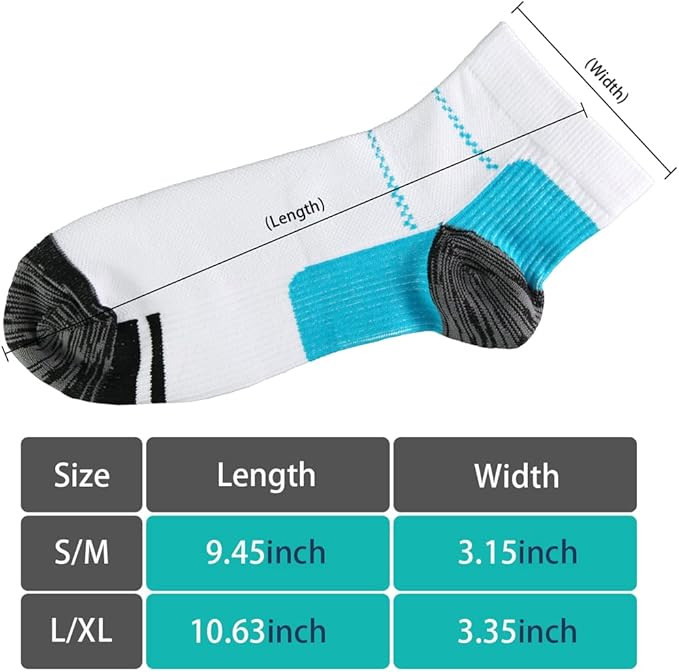 5 Pairs Compression Socks Plantar Fasciitis Arch Ankle Running Support Men Women