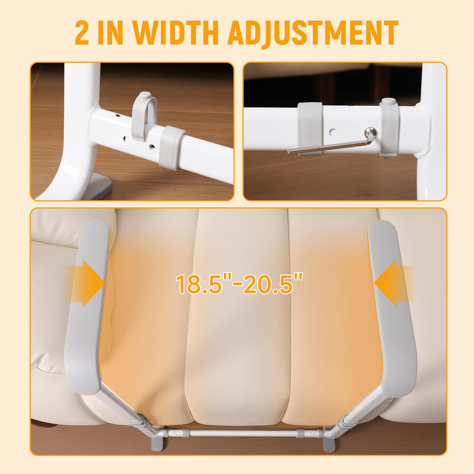 Couch Stand Assist with Handrails, Width and Height Adjustable Aid for Elderly