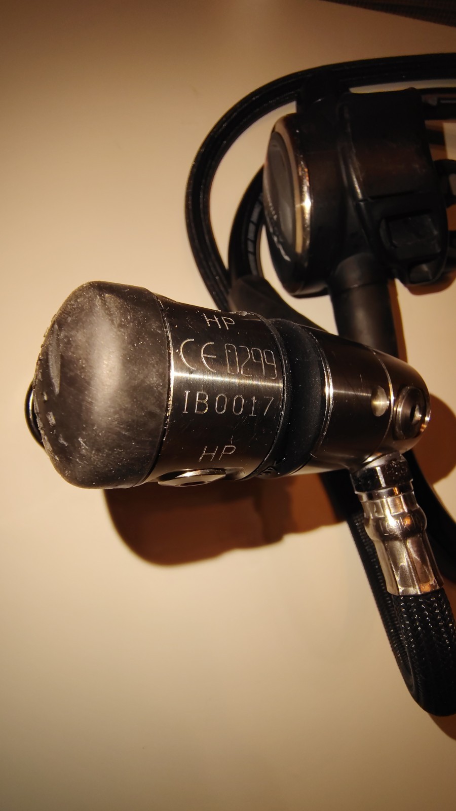 Atomic Aquatics T2x titanium Scuba regulator, first and second stage.