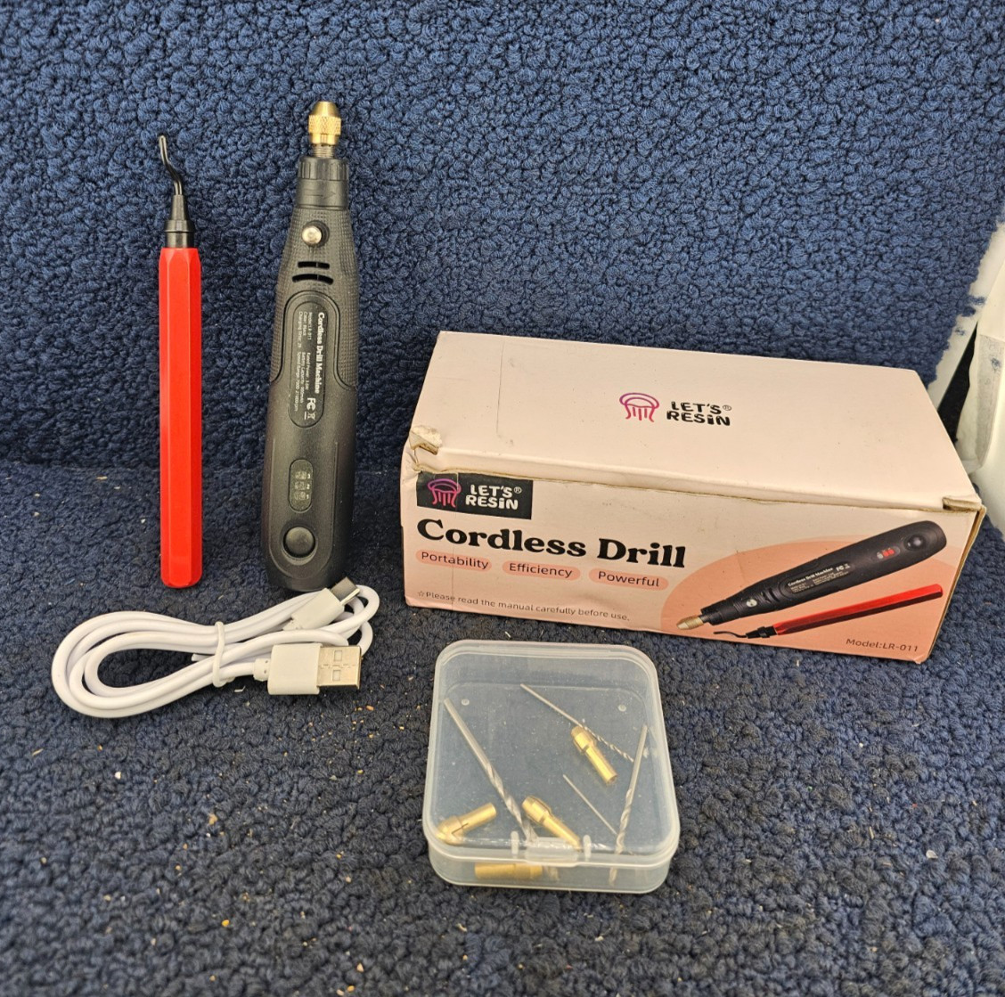 LET'S RESIN Cordless Resin Drill With Deburring Tool - 3-Speed Rotary Tool LR-01
