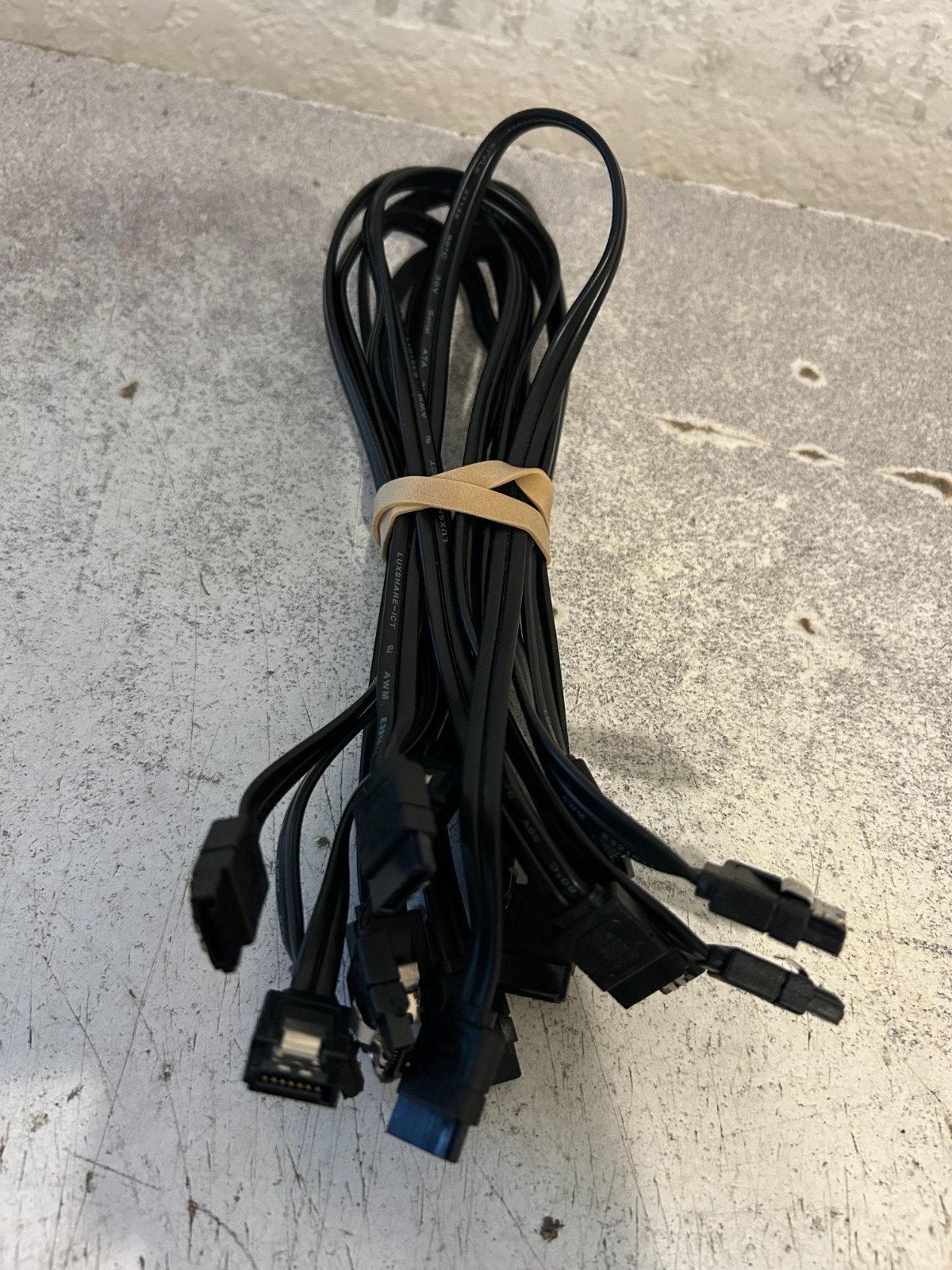 Lot of 8 ASUS 16" SATA Cables Straight Locking Connectors **Quick Ship**