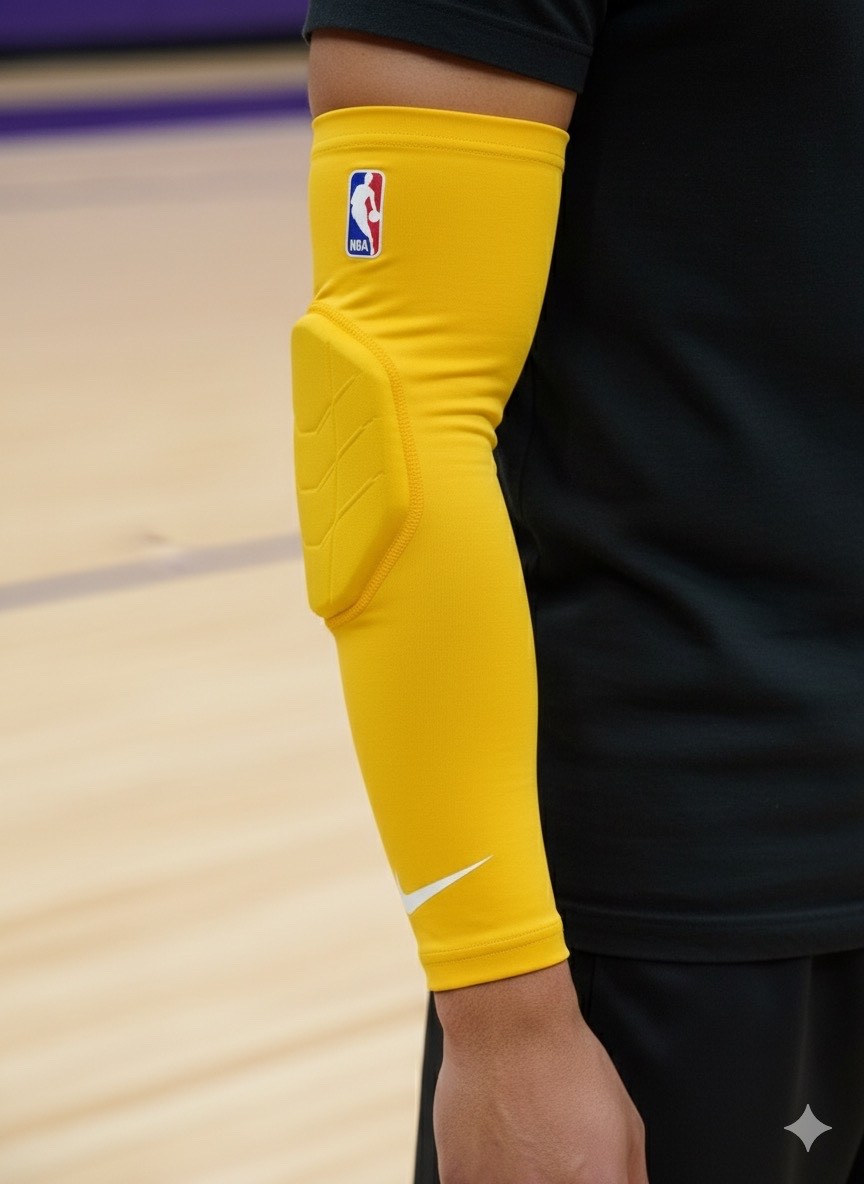 Nike Elite NBA Padded Arm Sleeve Yellow - One Size Flexible Fit All Sports NWT