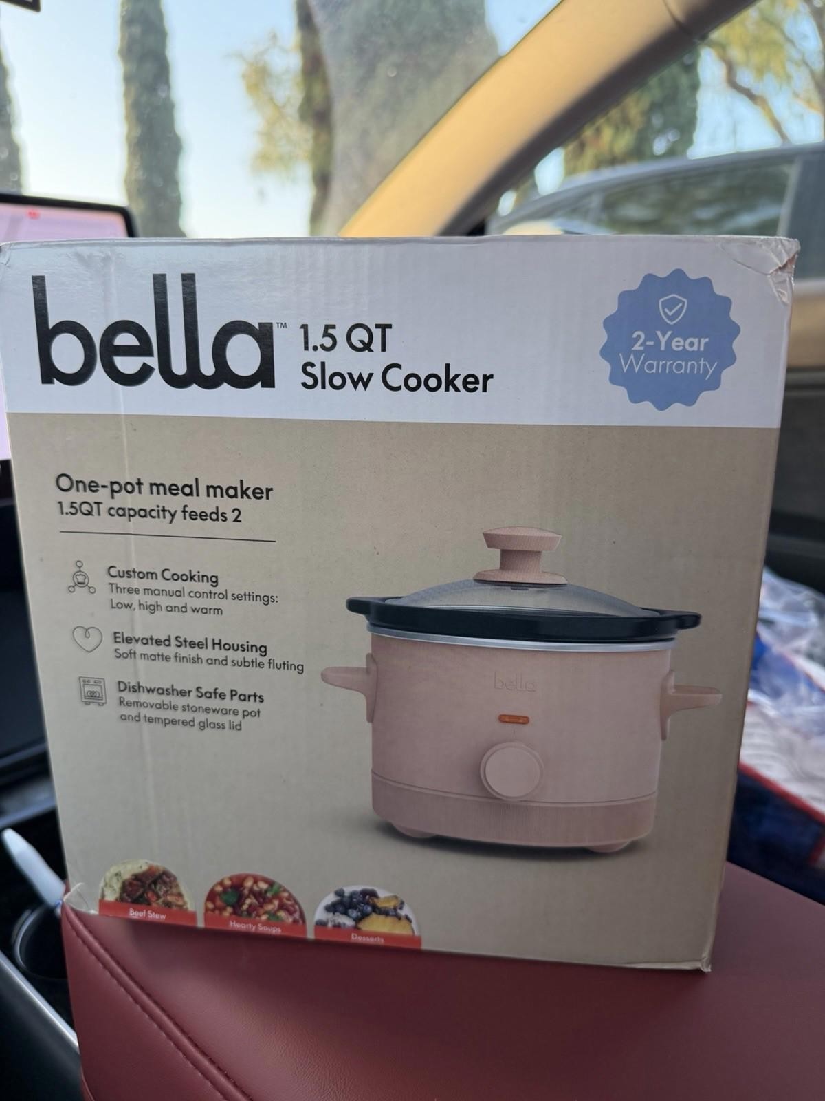 Bella 1.5 Qt Slow Cooker Blossom with 3 Heat Manual Stoneware LY-1502R - NEW