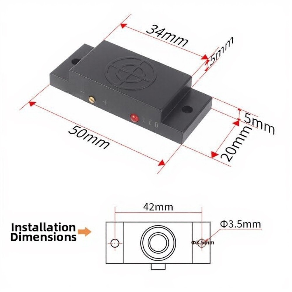 Adjustable NPN Capacitive Sensor for Non-Metallic Object Detection 0-8mm Range