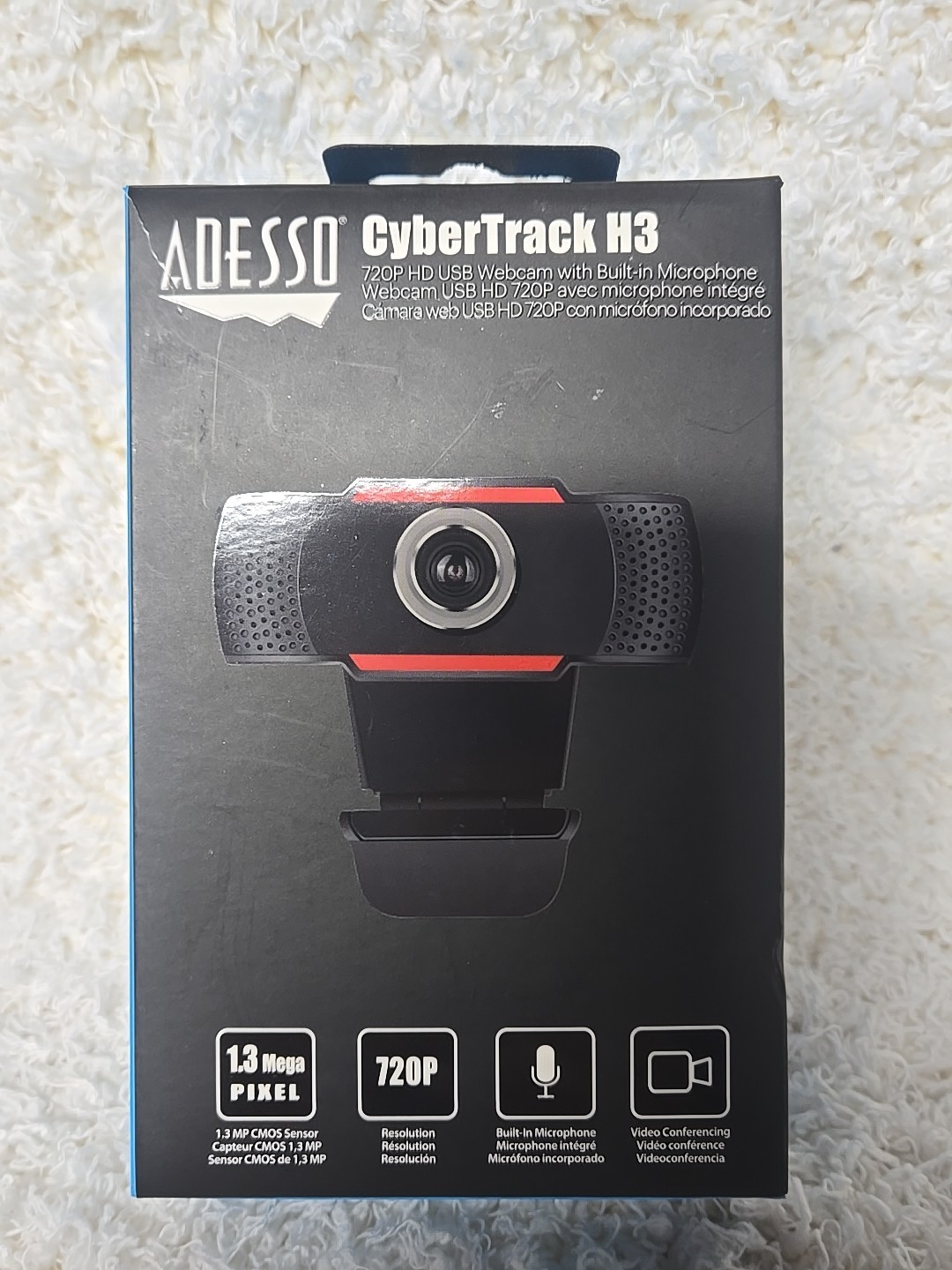 Adesso CyberTrack H3 720P HD USB Webcam with Built in Microphone (Open Box)