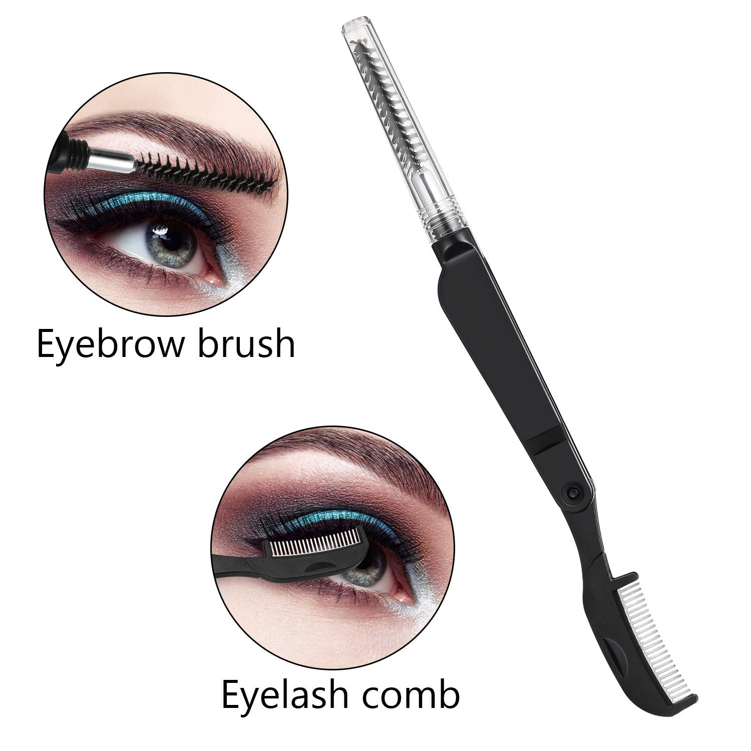 4 Pcs Eyelash Combs Eyebrow Combs Foldable Eyelash Separator Tool Stainless Stee