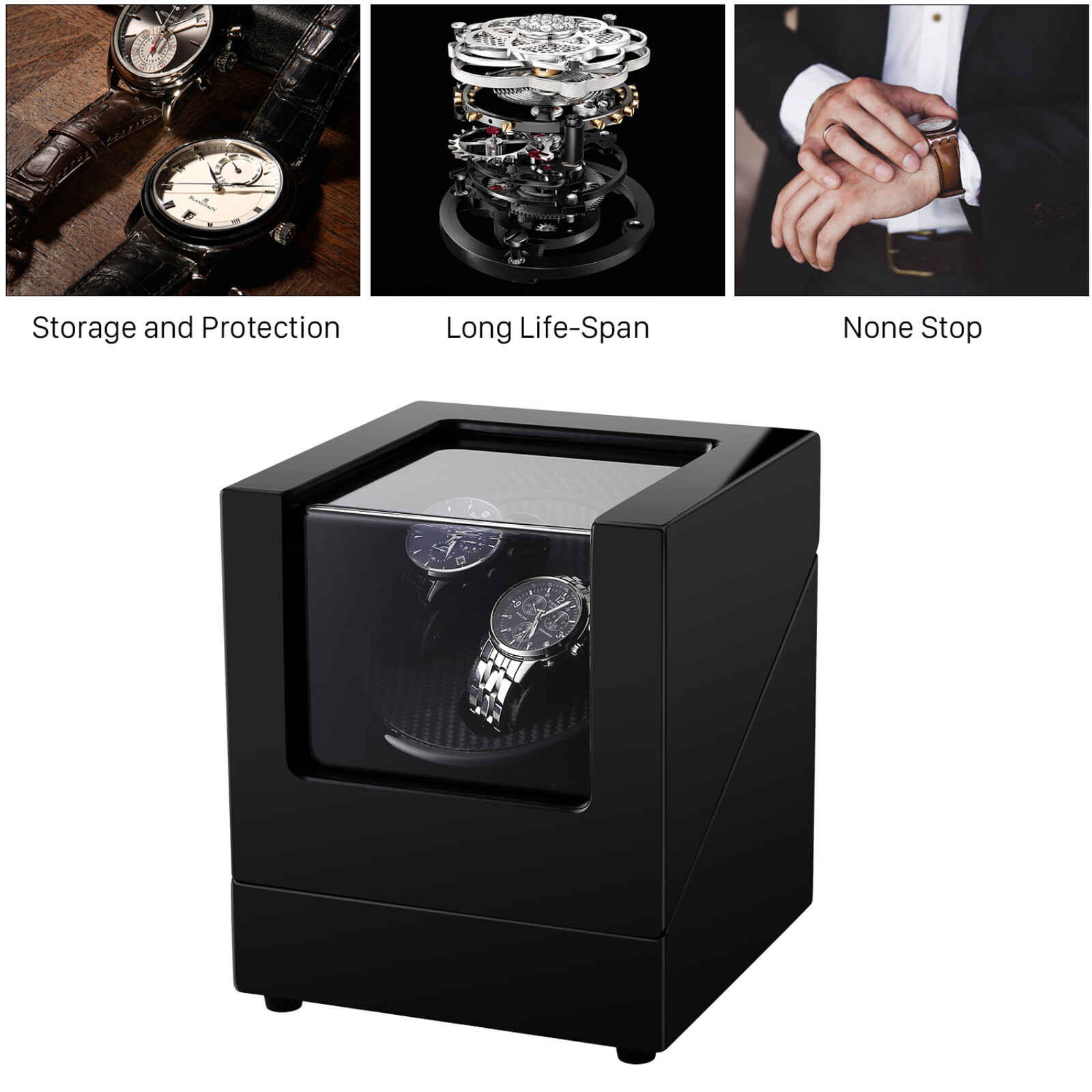 UTEN Automatic Rotation Watch Winder Storage Display Case w/ Speed Regulation