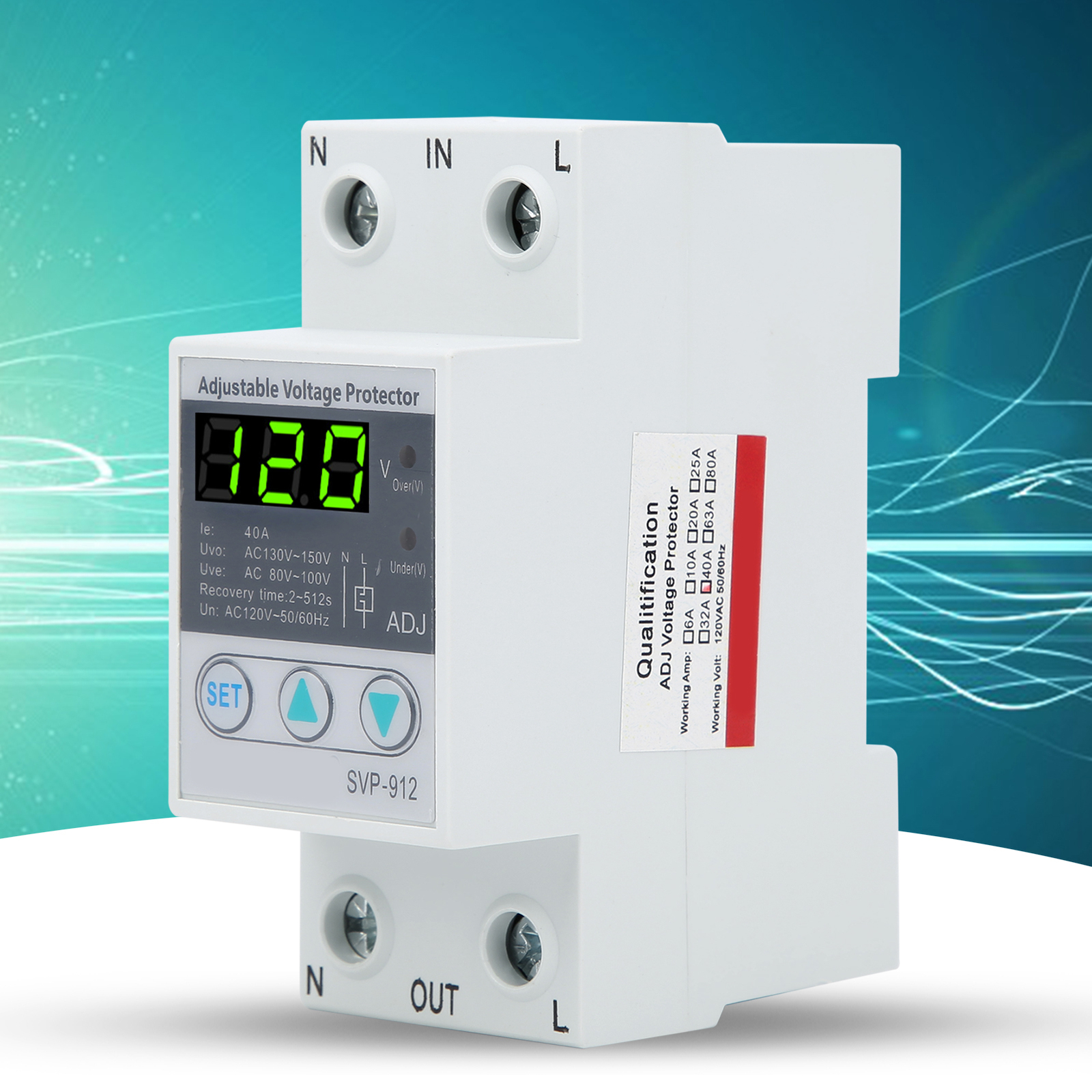 120VAC 40A Adjustable SelfRecovery Under Voltage Auto Reset Protection Switch