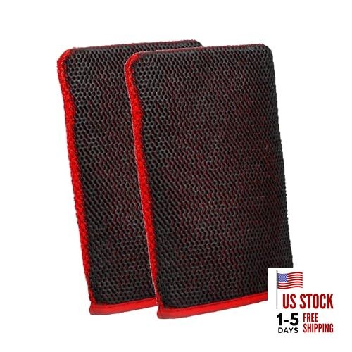 2 Pcs Fine Grade Synthetic Clay Mitt for Car Detailing, Premium Clay Infused