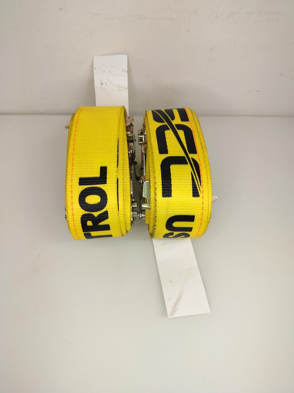 2Pack 2"x12' YELLOW E TRACK RATCHET STRAPS W/ SPRING E-FITTINGS & 4' FIXED END