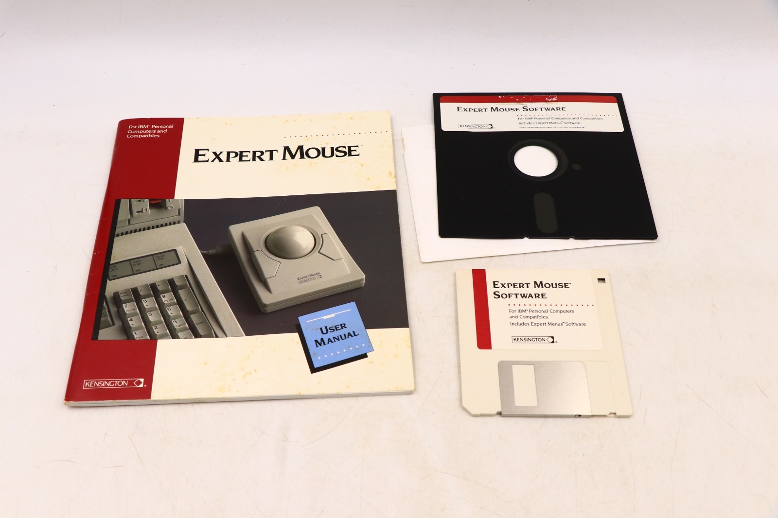 Vintagew Kensington Expert Mouse User Manual & Floppy Disks ONLY IBM Compatibles