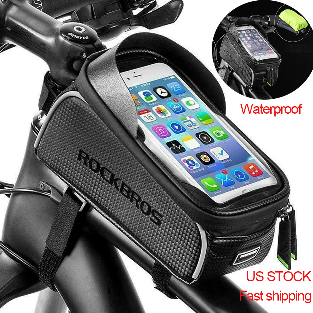 ROCKBROS MTB Bike Front Top Tube Frame Bag Waterproof Cycling Phone Case 6.5“