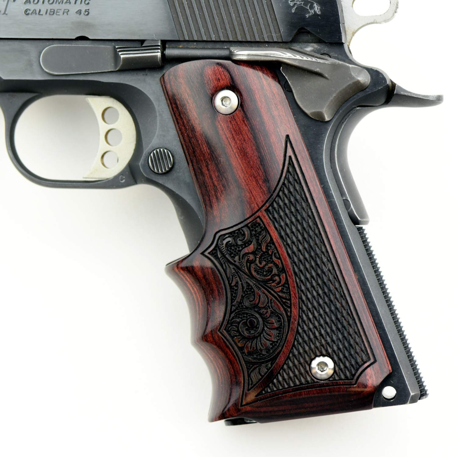 Altamont 1911 Grips - Fingergroove - Full Size 1911 Real Wood Gun Grips w. Am...