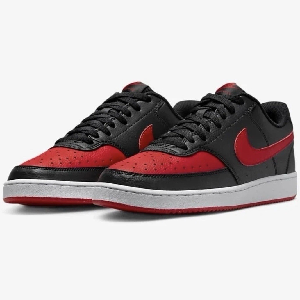 Nike Court Vision Lo NN Shoes Black Red White Sneakers FJ0685-010 Mens Size 12