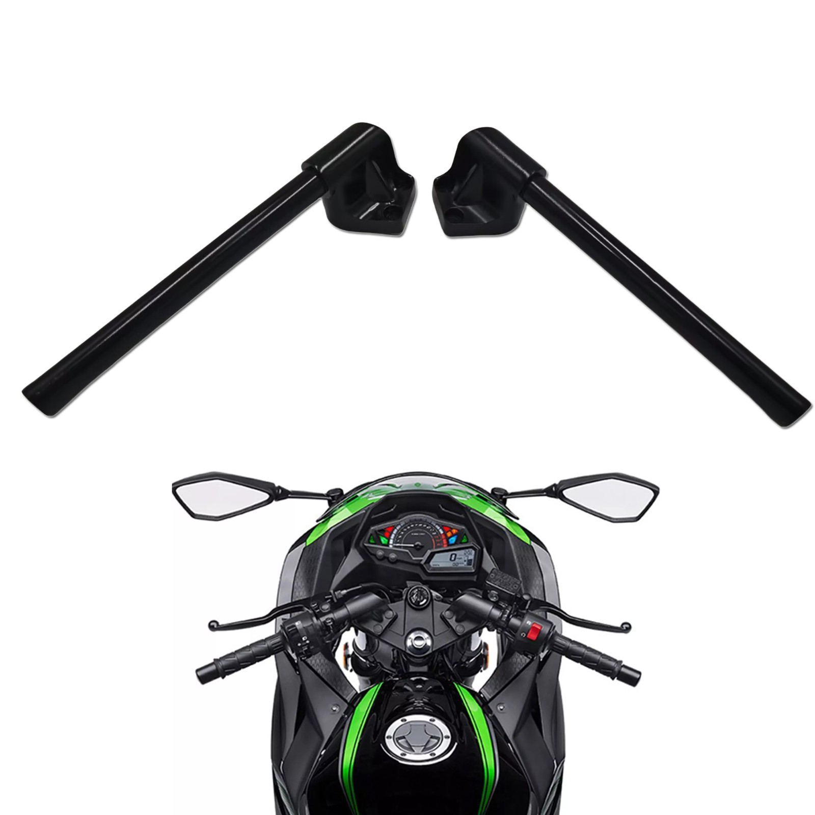 Fit for Kawasaki Ninja 250 300 250R 300R EX250 Black Handle Bar Clamp Set