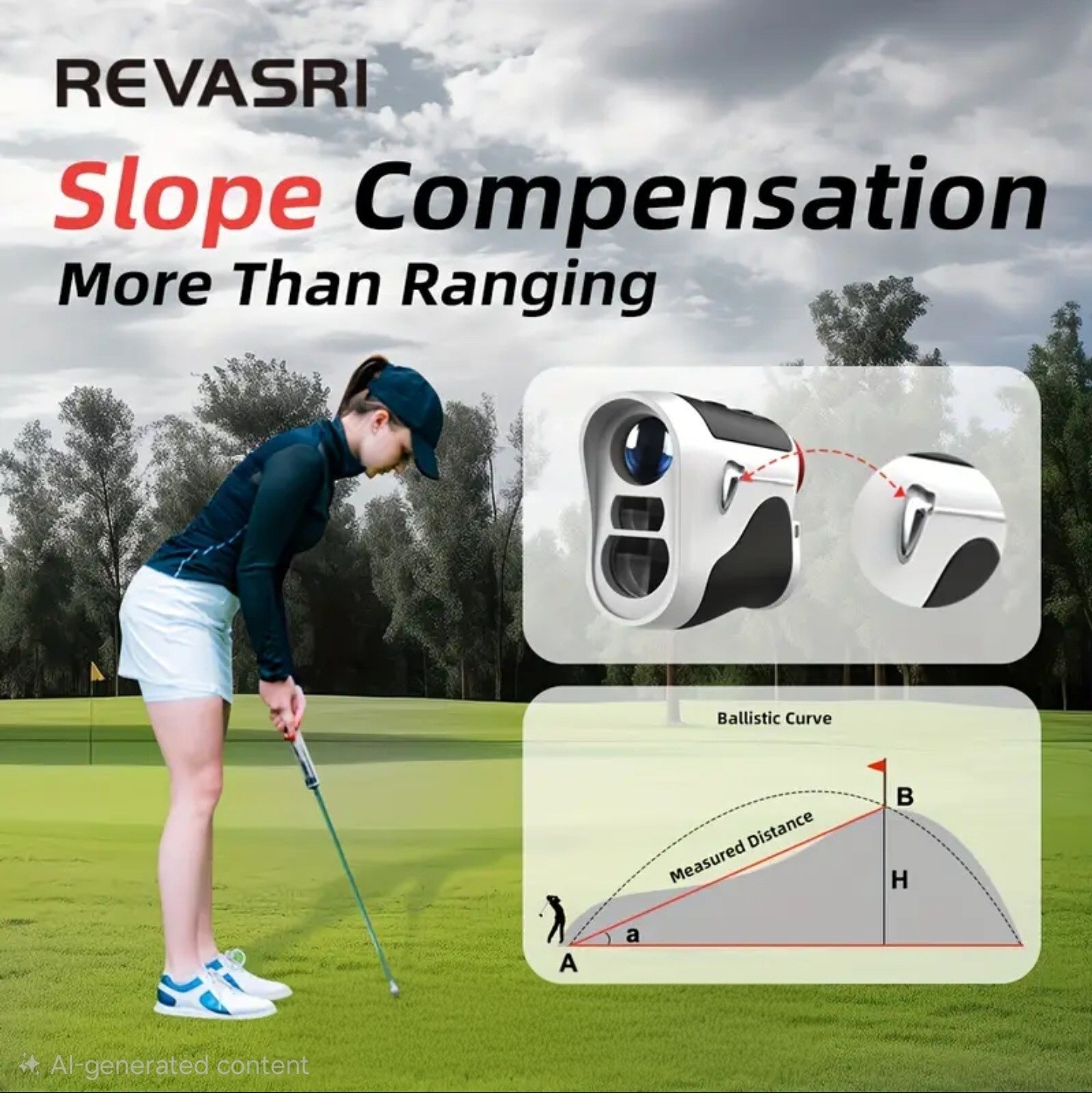 Golf Rangefinder with Slope and Pin Lock Vibration, 1000y