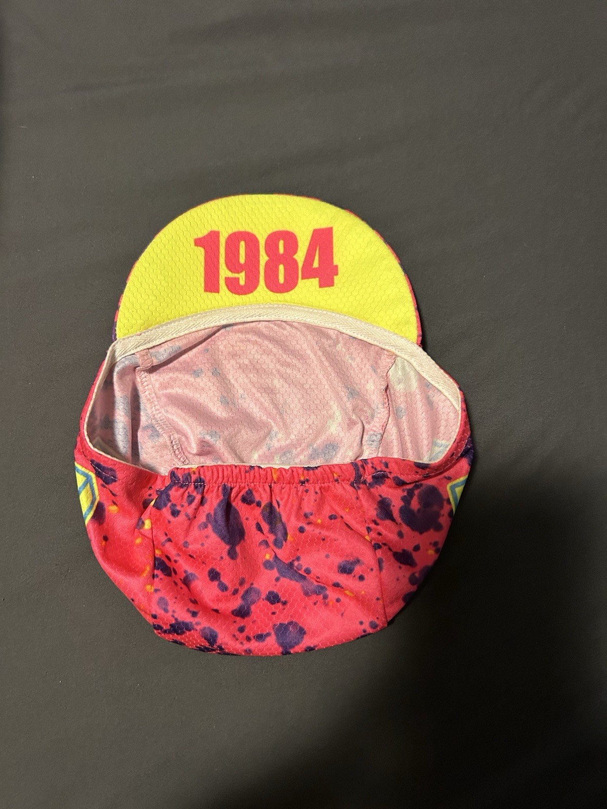 retro splatter cycling cap
