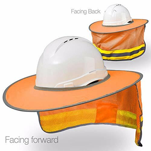 Hard Hat Sun Shield - High Visibility - Hardhat Accessory (Orange)