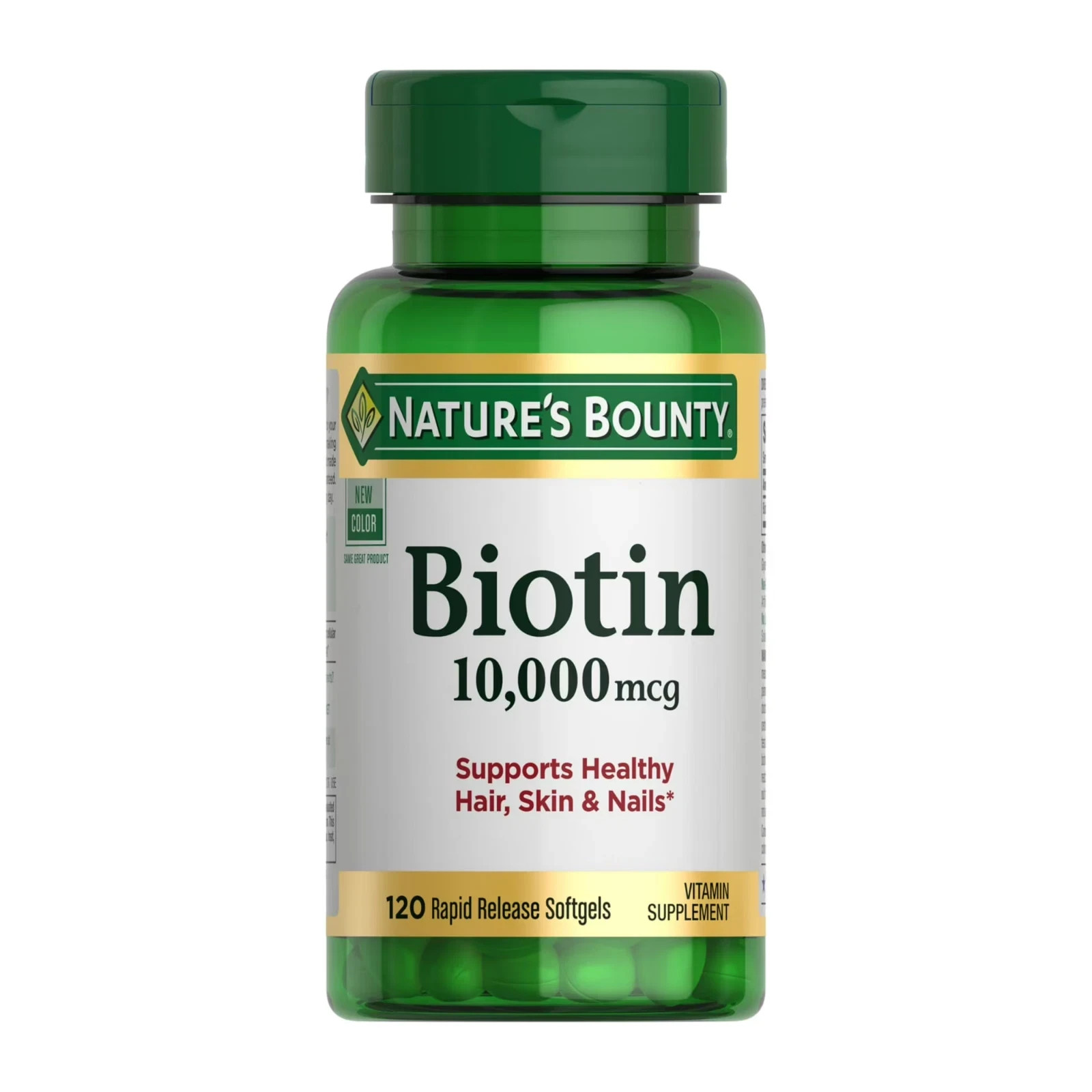Nature's Bounty Biotin, Supports Healthy Hair, Skin and Nails 10,000 mcg 120 Ct,