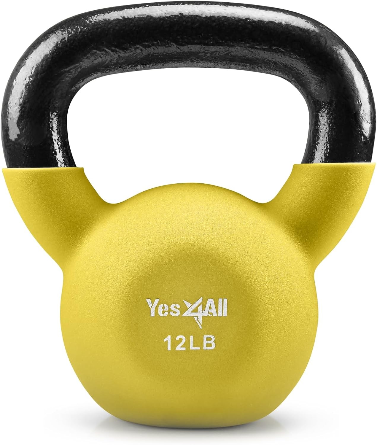 Kettlebell 5-65 LB Neoprene Coated Cast Iron Kettlebells Wide Grip Handle & Flat