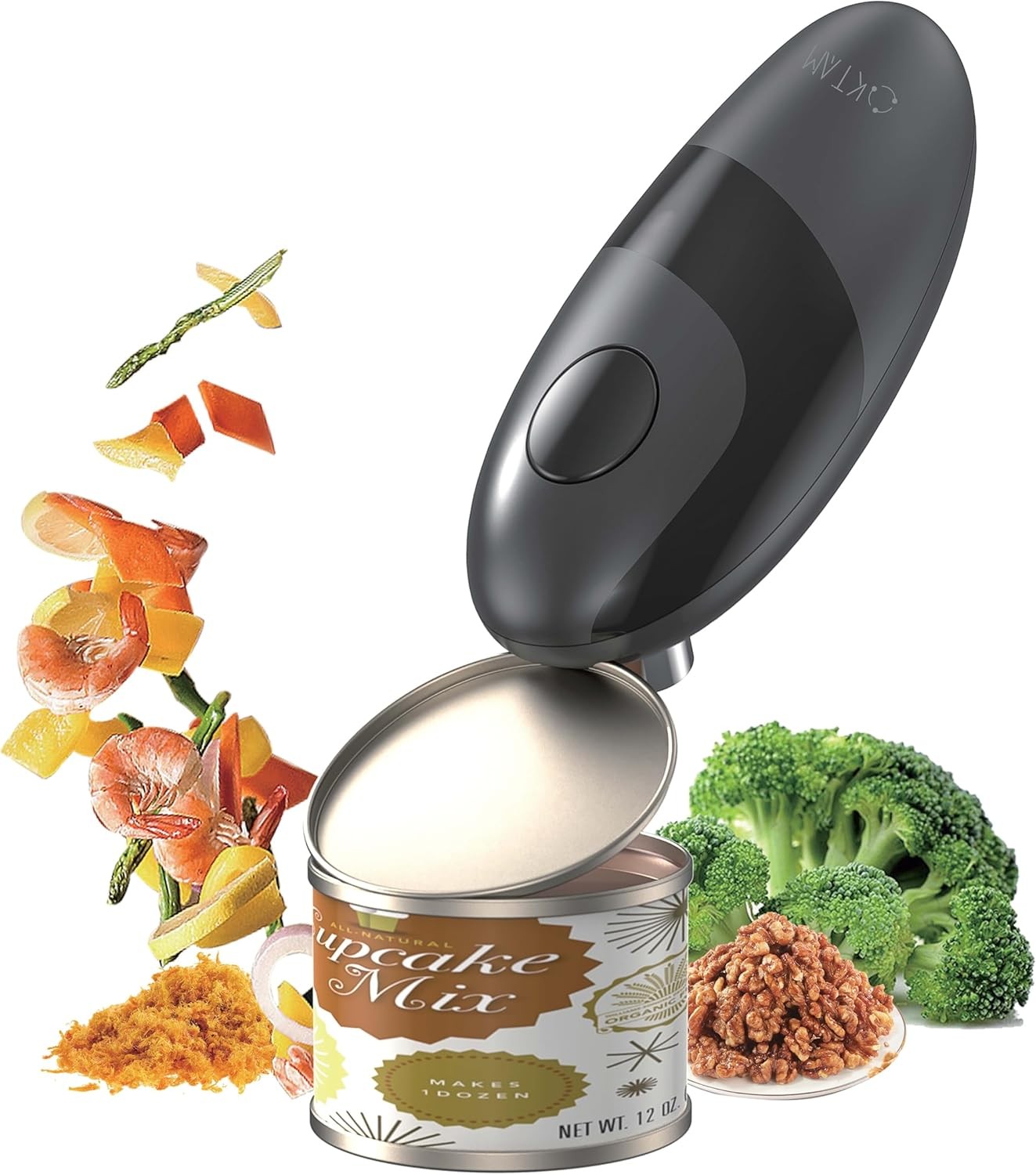 Automatic Can Opener for All Sizes Smooth Edge Magnetic Standard, Black