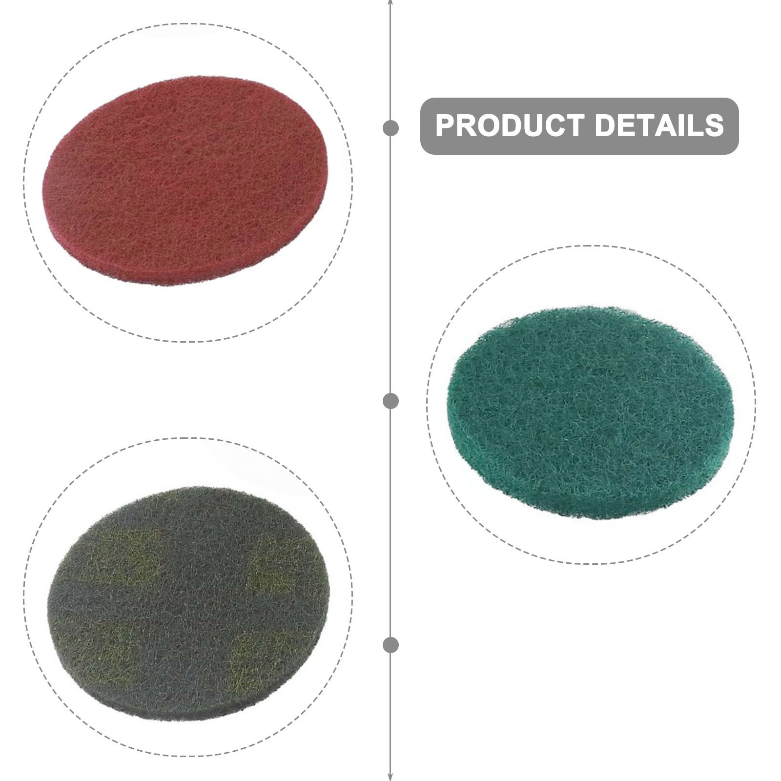 Professional grade 5 Inch Drill Powered Scouring Pads for Deep Cleaning