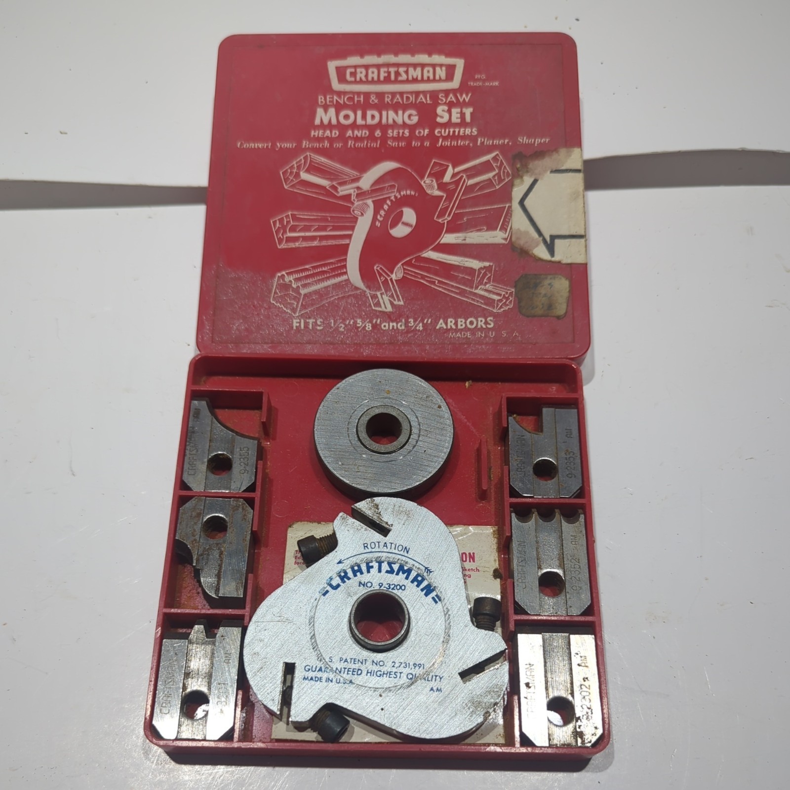 Craftsman  Bench Saw Molding Head for 1/2" 5/8" 3/4" Arbors