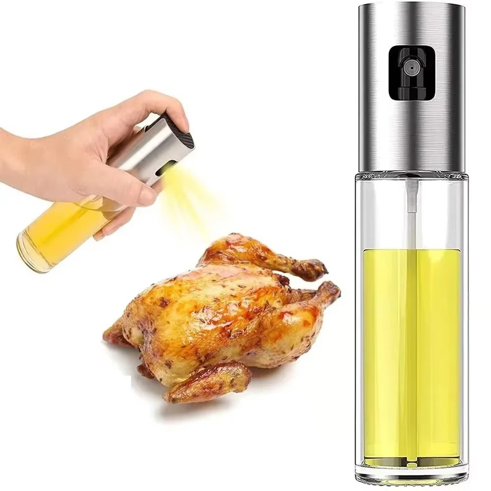 Stainless Steel Olive Oil Sprayer Mister Refillable Cooking Spray Bottle for BBQ