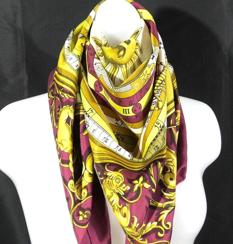 Hermes Large Scarf 90 Silk 100 D427