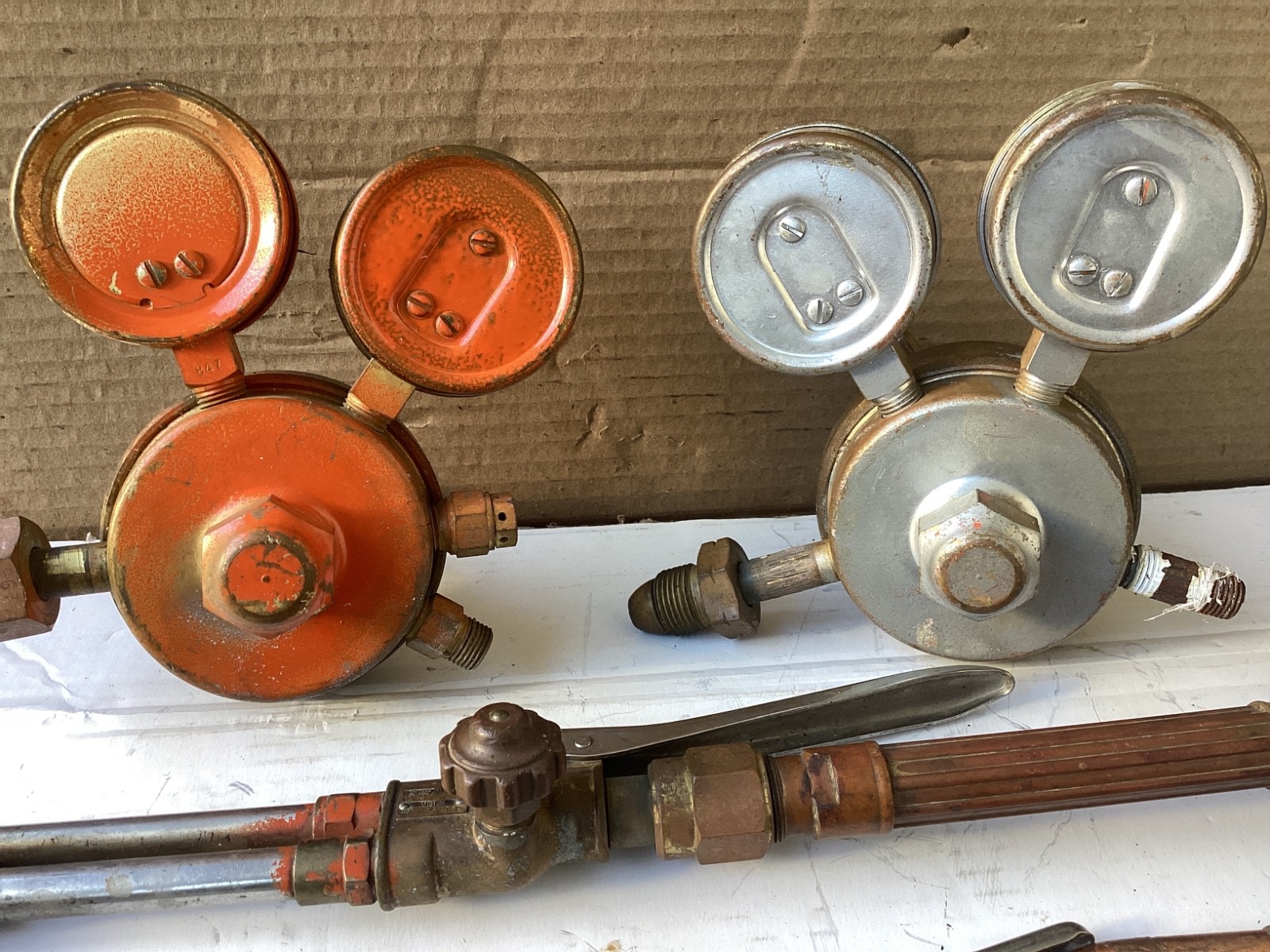 Vintage Vicrtor Oxy-Acetylene Torch Set, Gauges,