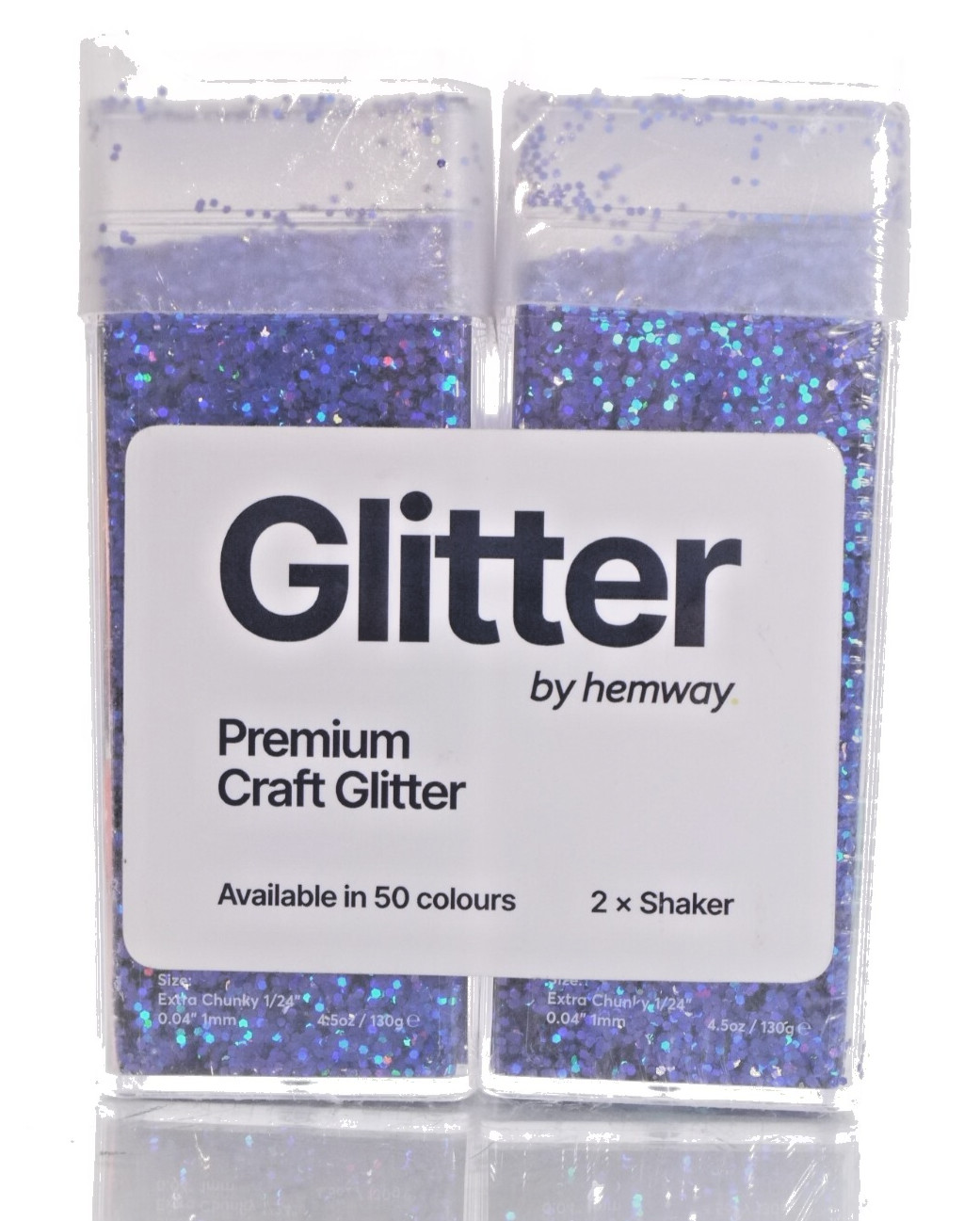 2 Pack Hemway Premium Glitter Shakers - Sapphire Blue 4.5oz ea.totl 9 oz.extra c