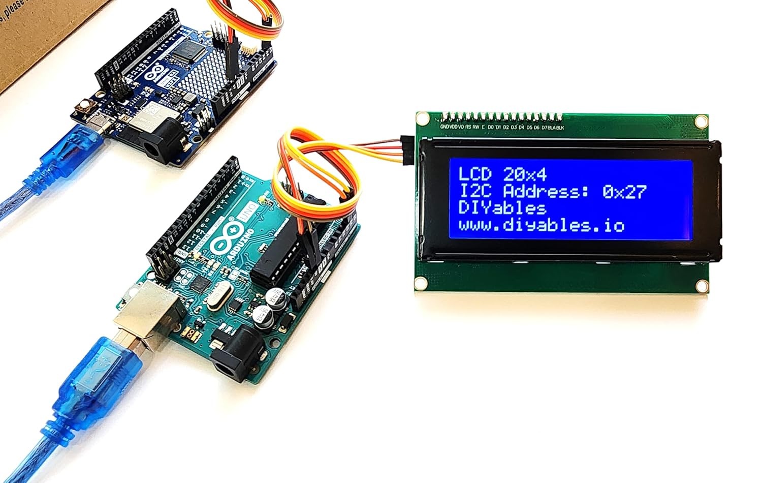 LCD 20x4 I2C TWI Display Module Blue Backlight Adjustable Contrast Arduino Uno
